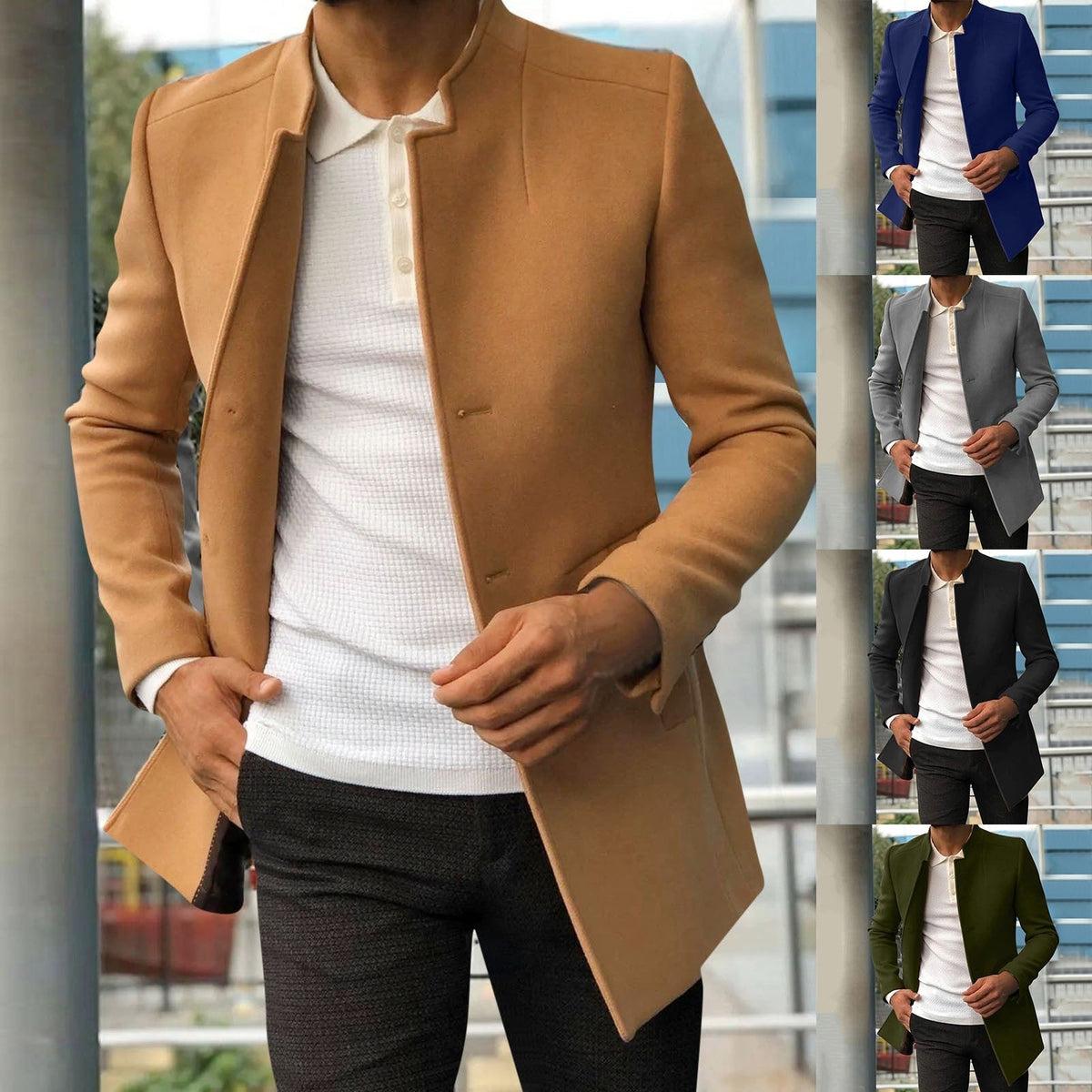 Heren Herfst-/Winterjas van Tweed – Lazaro
