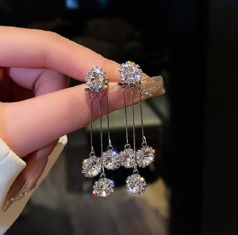 Korean Tassel Long Fashion Earrings