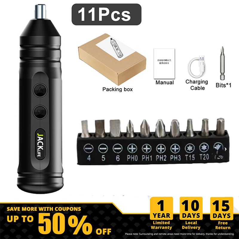 Portable Mini Electric Screwdriver Smart Cordless Automatic Screwdriver Multi-function Bits Portable Power Tools Set
