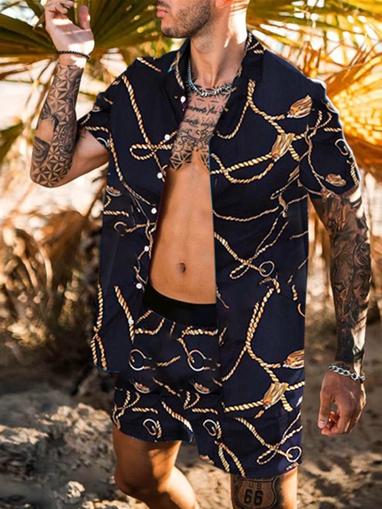 Men Beach Fashion Polo & Shorts