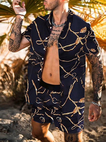 Men Beach Fashion Polo & Shorts