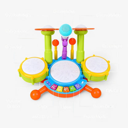 Interactief leer-drumstel met microfoon voor peuters – RhythmusSpaß Mini