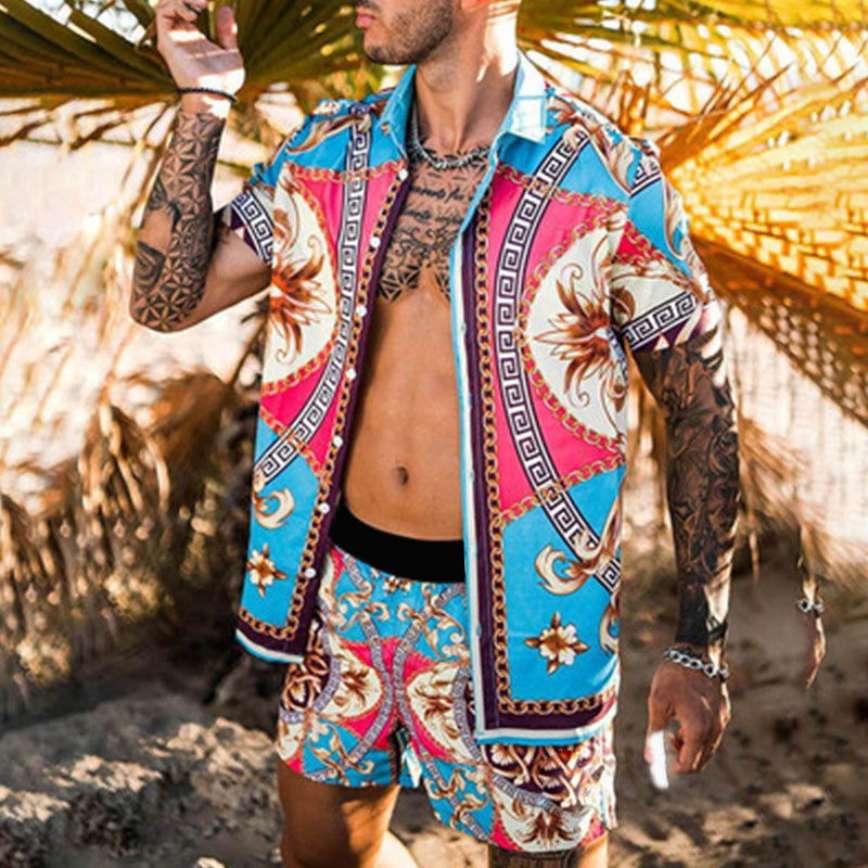 Men Beach Fashion Polo & Shorts