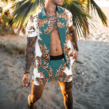 Men Beach Fashion Polo & Shorts