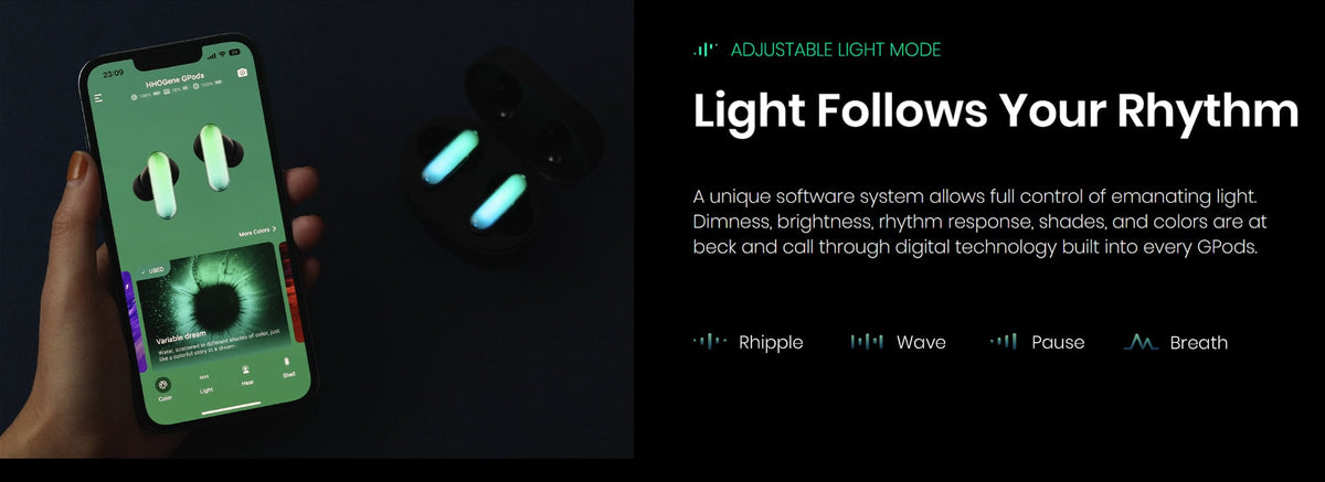Air Pods With Light Control Bluetooth RGB Headphones