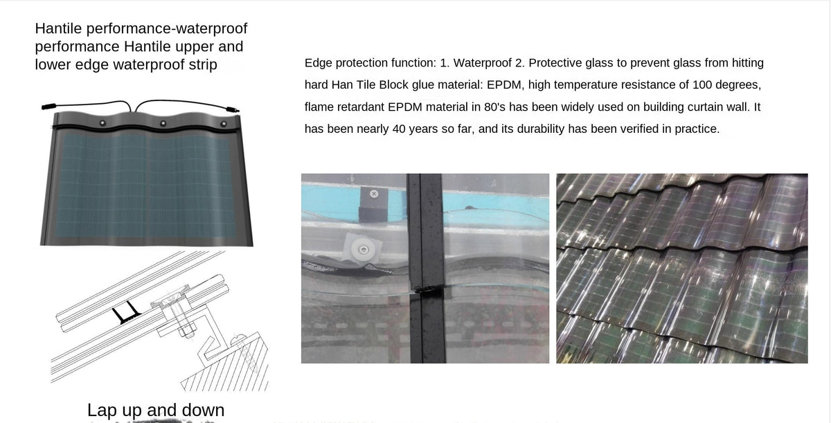 Solar Roof tiles photovoltaic with tile roof solar mounting bracket for photovoltaic tile system 30w