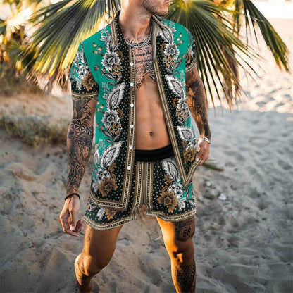 Men Beach Fashion Polo & Shorts