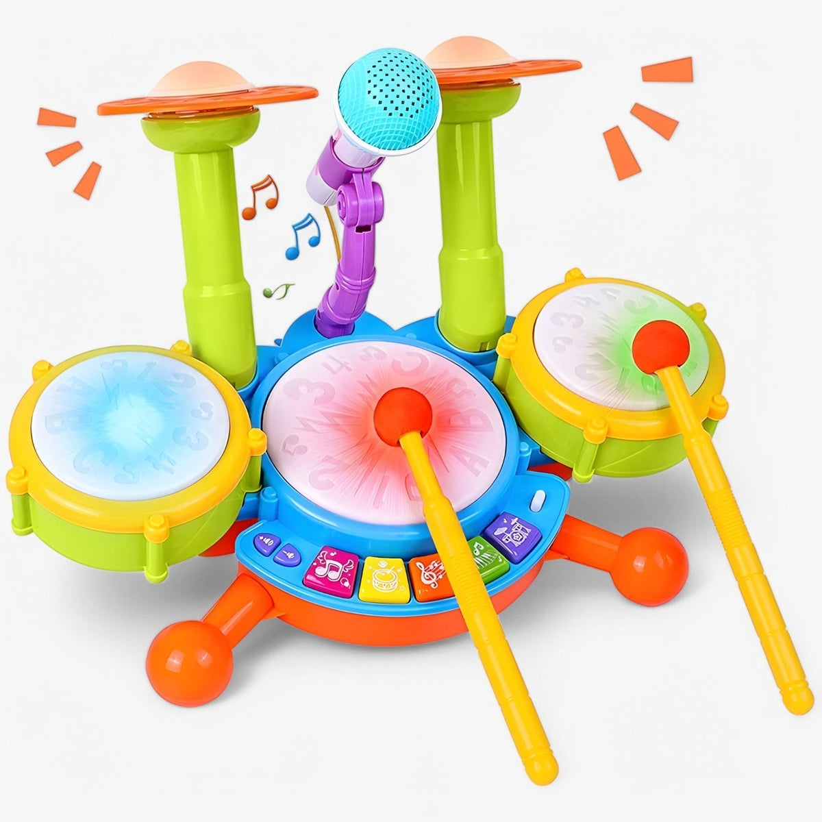 Interactief leer-drumstel met microfoon voor peuters – RhythmusSpaß Mini