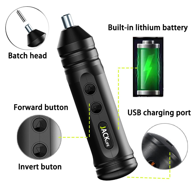 Portable Mini Electric Screwdriver Smart Cordless Automatic Screwdriver Multi-function Bits Portable Power Tools Set