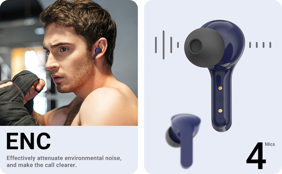 Airpod Earphone Wireless Bluetooth 5.0 Headphones Sport Gaming Headsets Noise Reduction Earbuds with Mic + Free cover