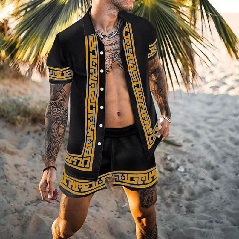 Men Beach Fashion Polo & Shorts