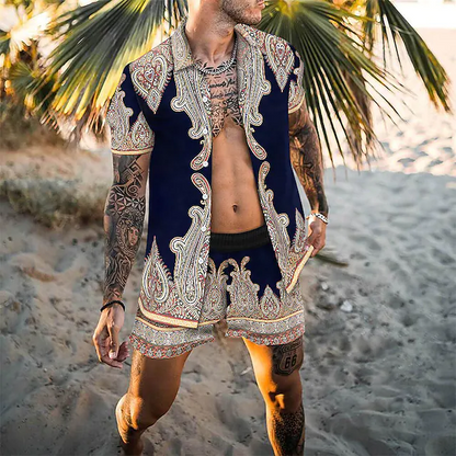 Men Beach Fashion Polo & Shorts