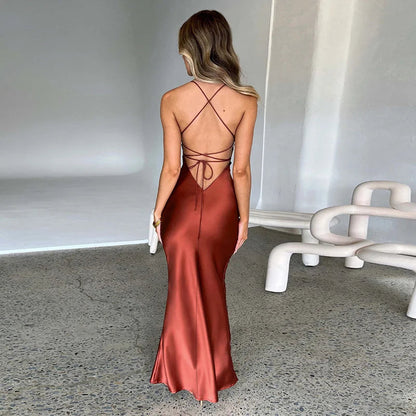 Effen Maxi-jurk met Zijsplit – Nayla