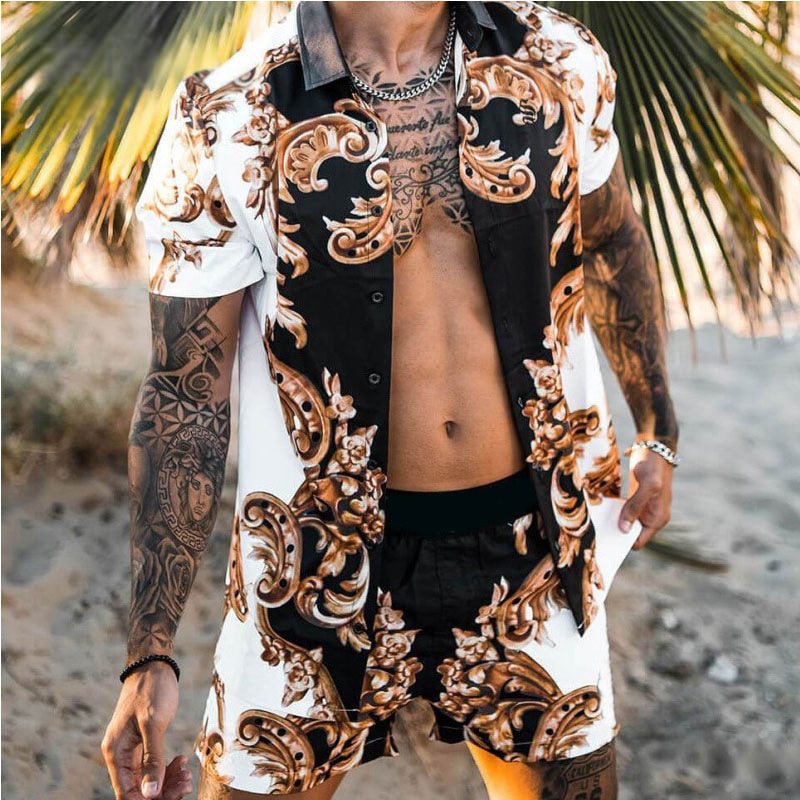 Men Beach Fashion Polo & Shorts