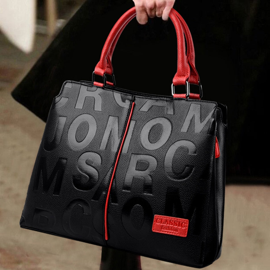 Ladies Quality Leather Letter Shoulder Bags