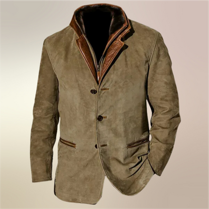 Vintage Suède Herenjas met Voering – Noam