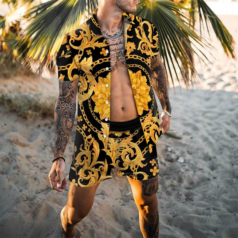 Men Beach Fashion Polo & Shorts