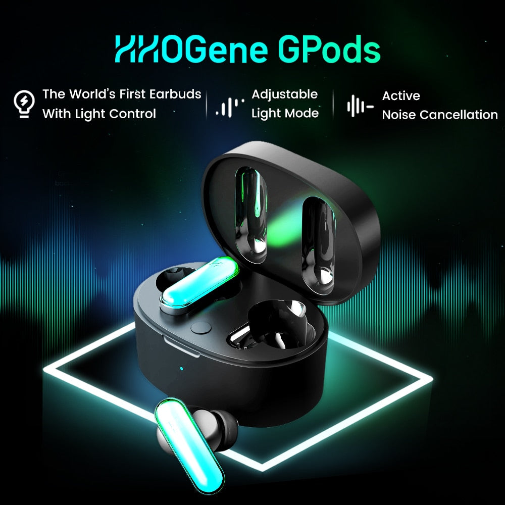 Air Pods With Light Control Bluetooth RGB Headphones
