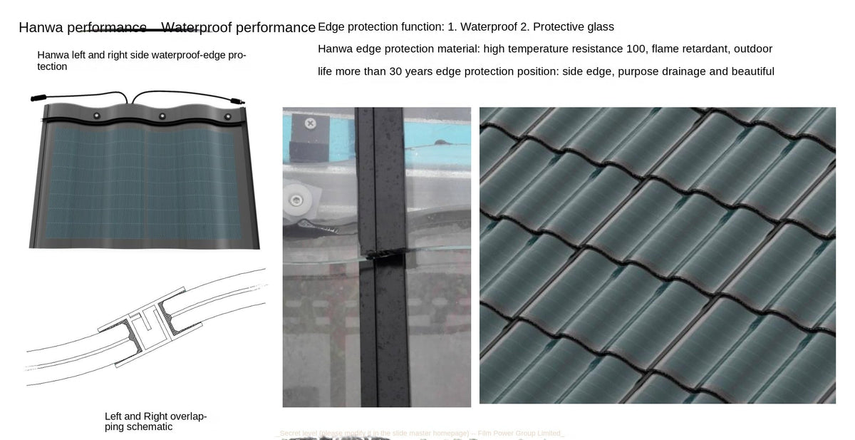 Solar Roof tiles photovoltaic with tile roof solar mounting bracket for photovoltaic tile system 30w