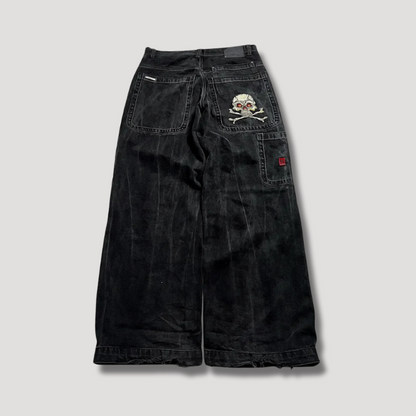 Zwarte Baggy Jeans met Hoge Taille – Raven