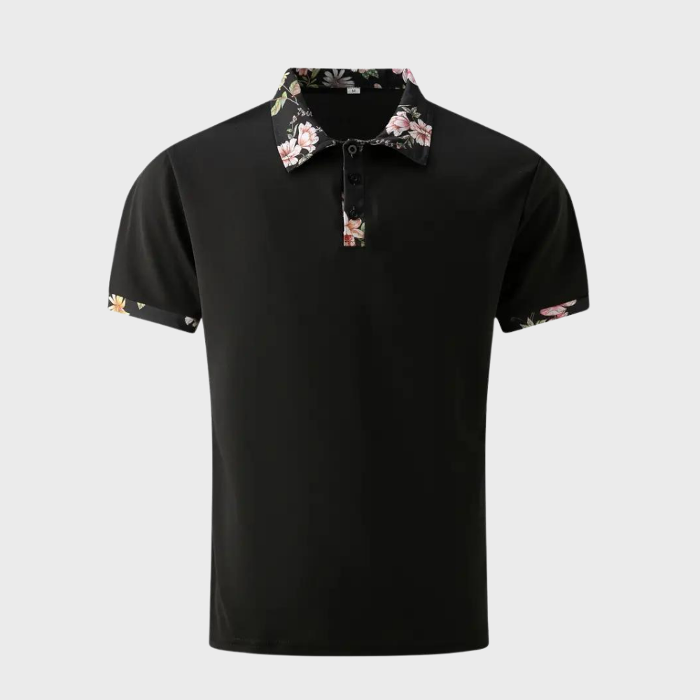 Heren Polo met Subtiele Print - Noah