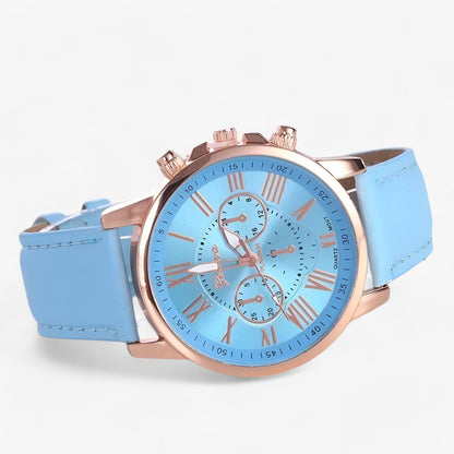 Luxe Waterdicht Dameshorloge met Leren Band – Camille