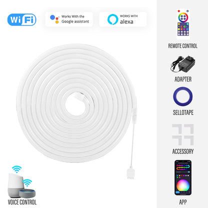 LED Neon Light with WIFI Neon Rope Light DIY Light Bar APP Control Music Sync TV Backlight Game Living Room Bedroom Decoration