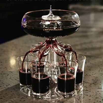 Liquor Dispenser 6 Shot Glass Wine Whisky Beer Dispenser