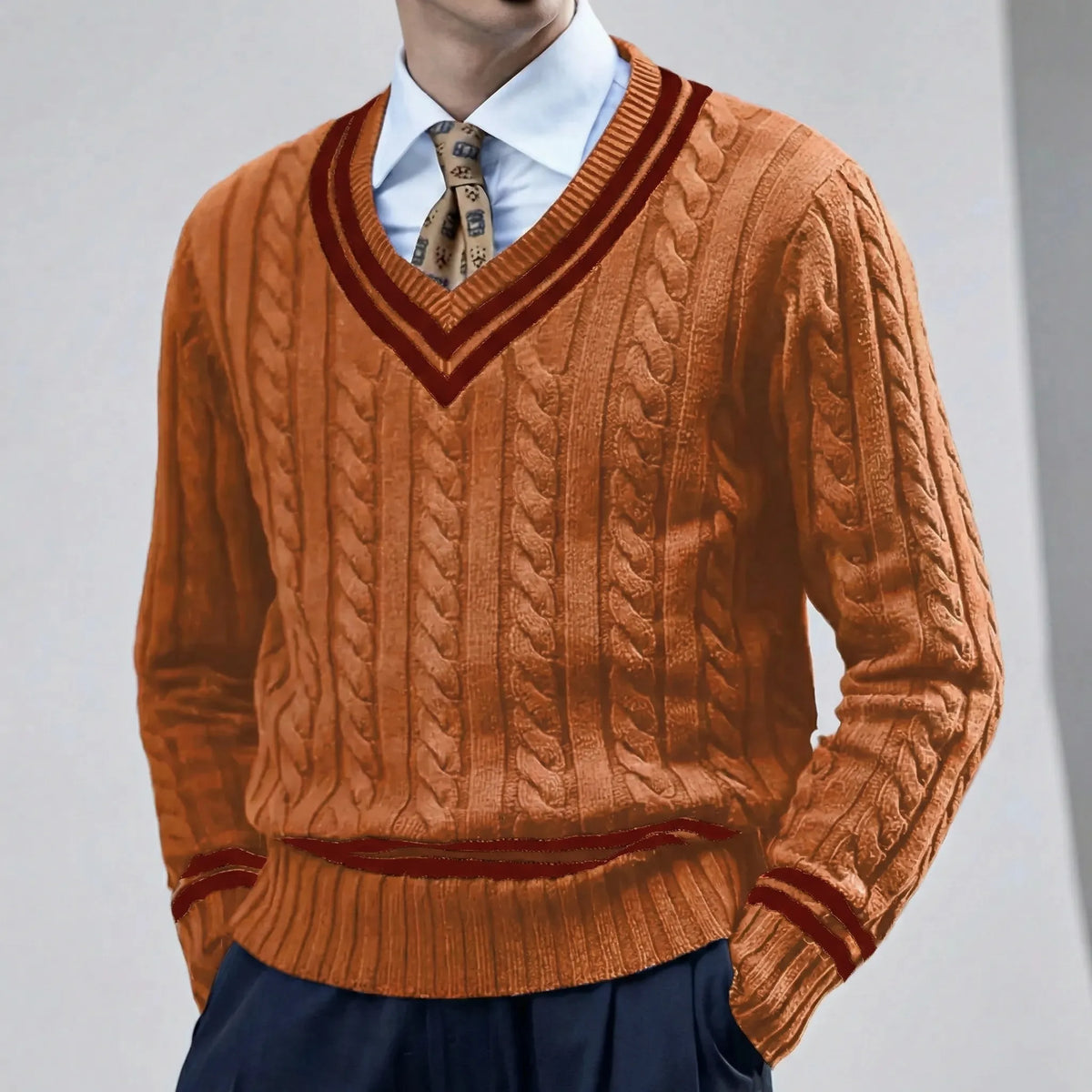Slim-fit trui met V-hals - Rocco