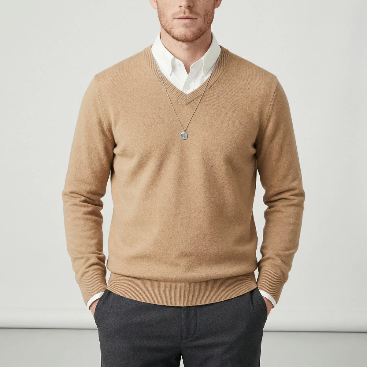 Slim-fit V-hals trui - Keanu