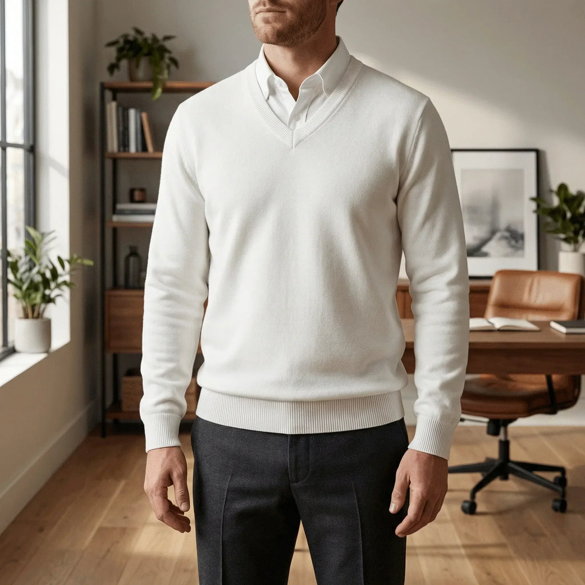 Slim-fit V-hals trui - Keanu