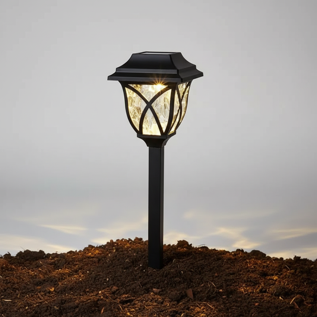 Zonnepadlamp van roestvrij staal en kunststof - SunPathia