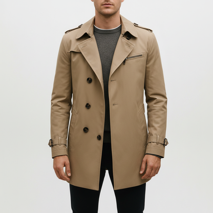 Gestructureerde Trenchcoat Met Schoudervullingen - Warren