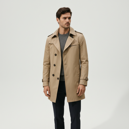 Gestructureerde Trenchcoat Met Schoudervullingen - Warren