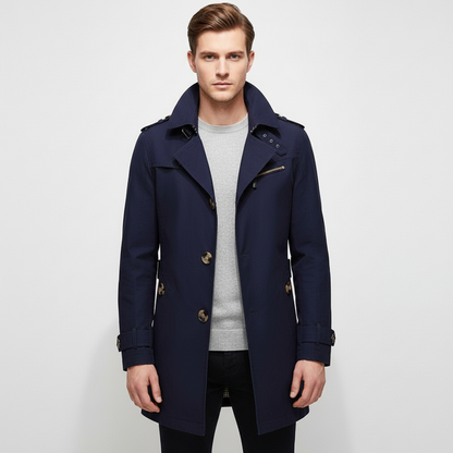 Gestructureerde Trenchcoat Met Schoudervullingen - Warren