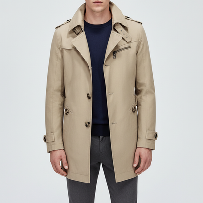 Gestructureerde Trenchcoat Met Schoudervullingen - Warren