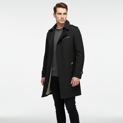 Gestructureerde Trenchcoat Met Schoudervullingen - Warren