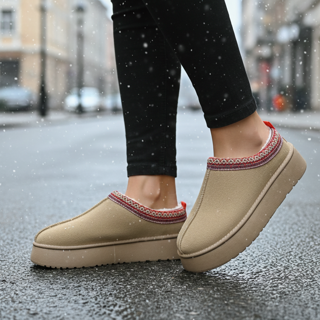 Wildlederlook Huisschoenen Met Voering - WarmLoafer