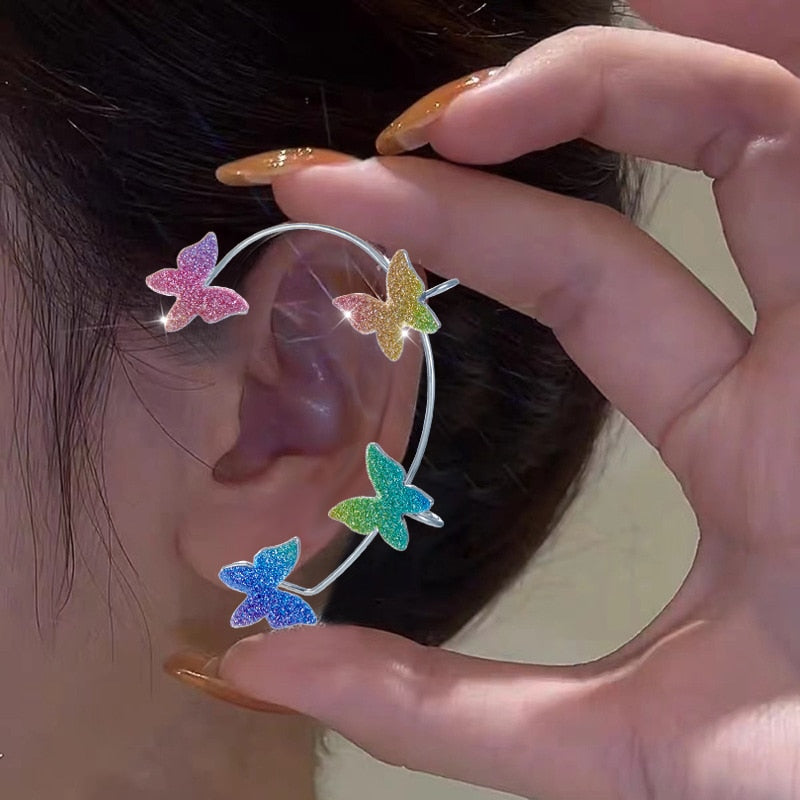 Sparkling Earings Butterfly Clips