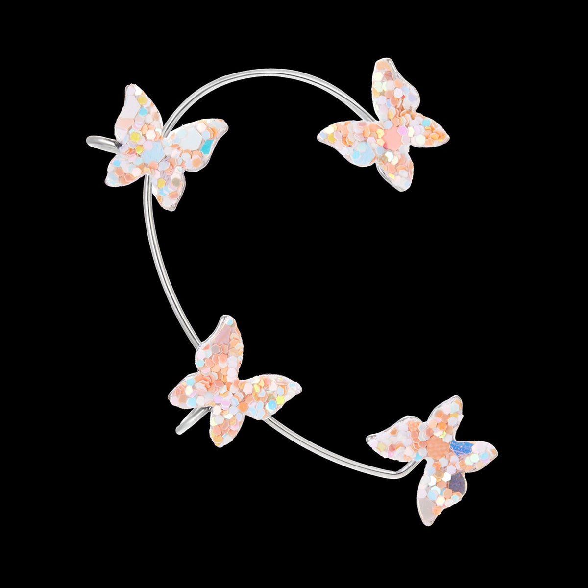 Sparkling Earings Butterfly Clips