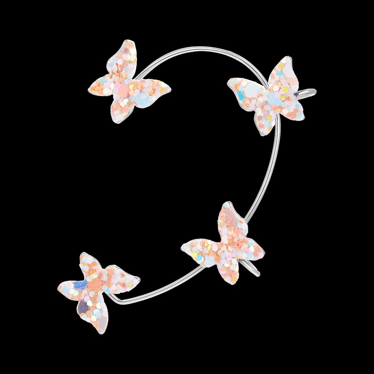 Sparkling Earings Butterfly Clips