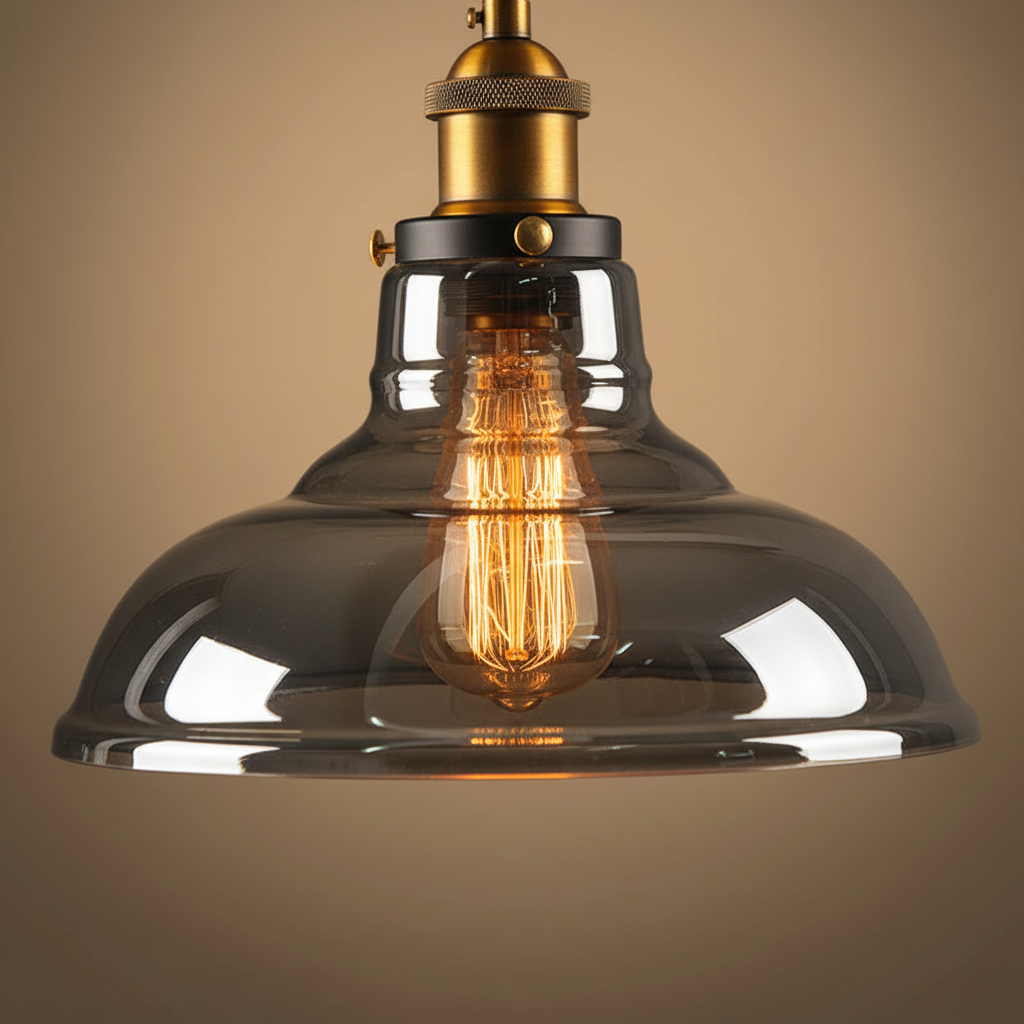 Vintage industriële glazen hanglamp - VeloriaLight