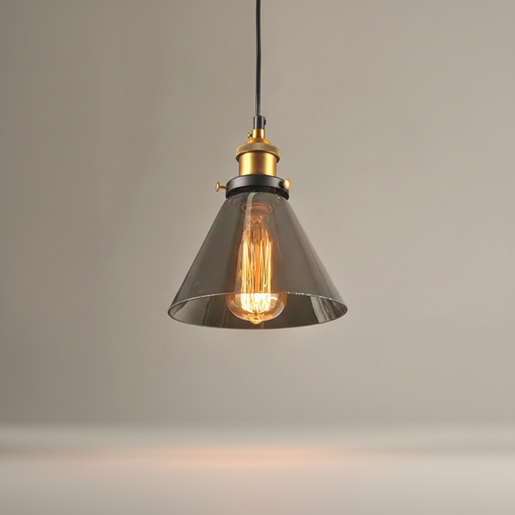 Vintage industriële glazen hanglamp - VeloriaLight