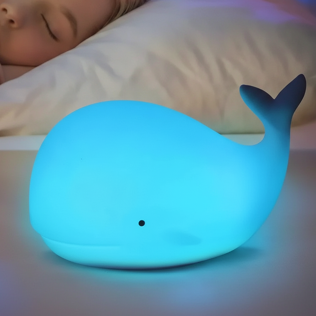 Zacht siliconen nachtlampje - GlowWhale