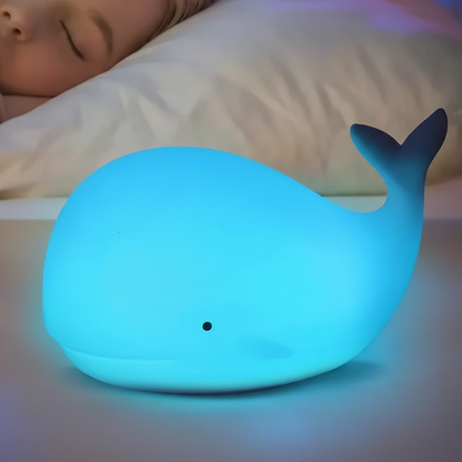 Zacht siliconen nachtlampje - GlowWhale