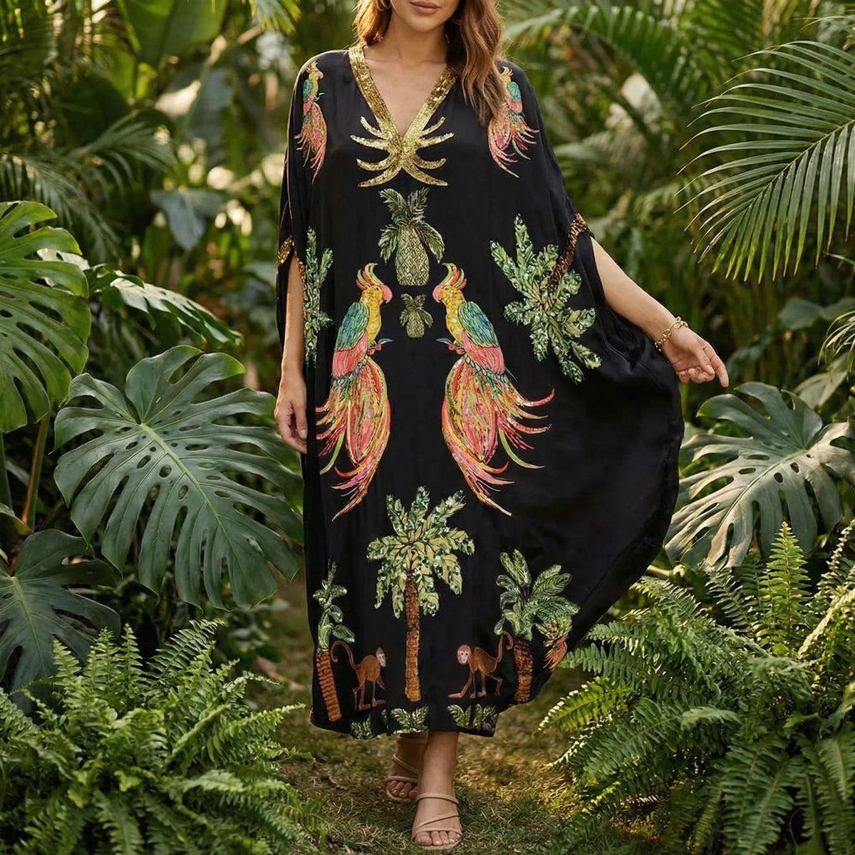 Wijde enkellange kaftan - Luana