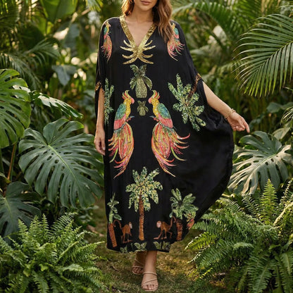 Wijde enkellange kaftan - Luana