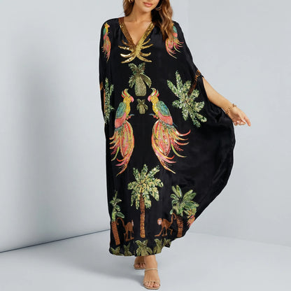 Wijde enkellange kaftan - Luana