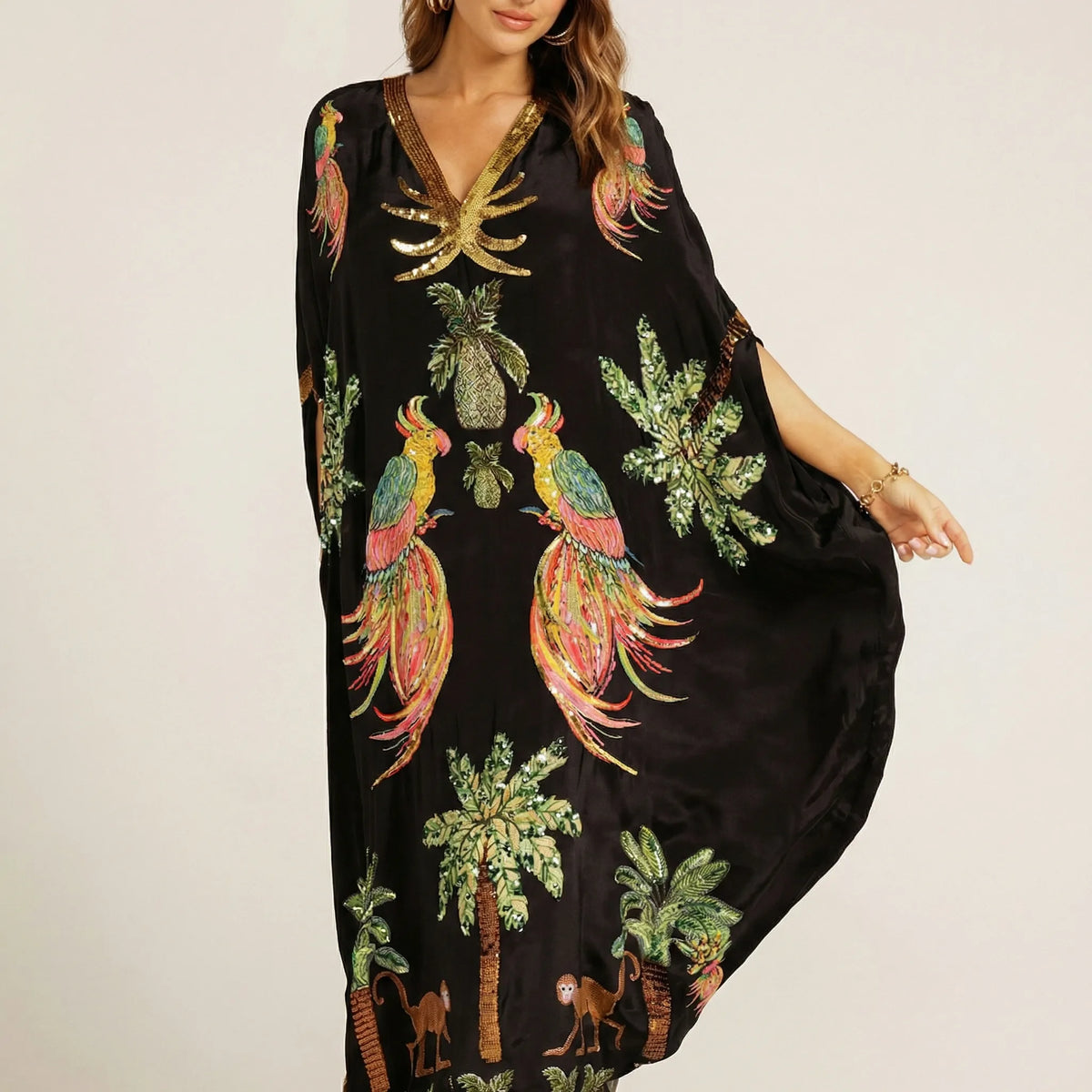 Wijde enkellange kaftan - Luana