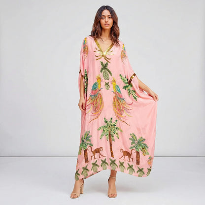 Wijde enkellange kaftan - Luana